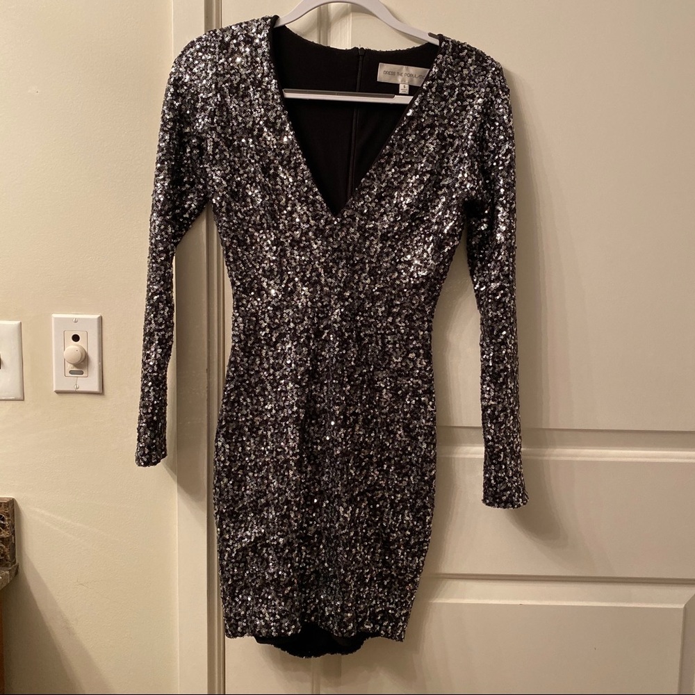 Silver sequin dress - perfect for NYE!